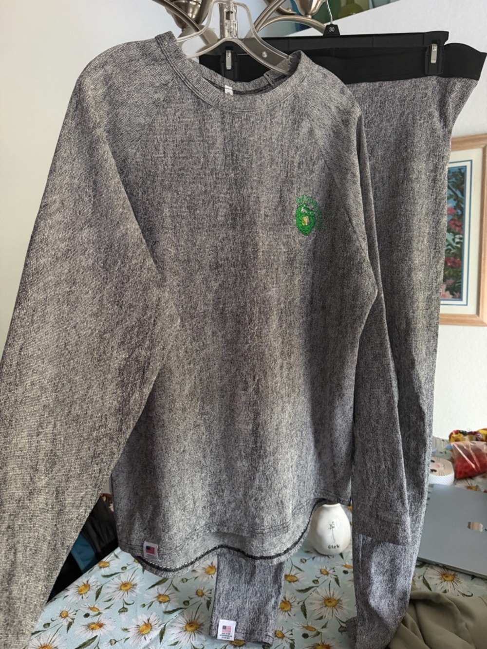 Women's Crewneck Knit Sweater & Pants Set - Gray - Picture 6 of 8